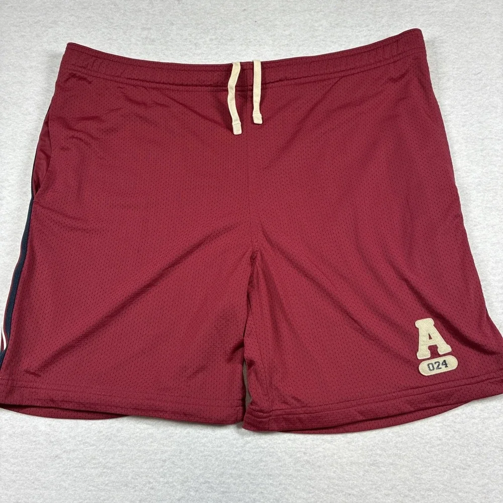 Vintage American Eagle Mens Basketball Shorts Y2K Large Red A24 Mesh Preppy